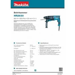Makita Kombihammer Elektro Bohrhammer Meißelhammer HR2630 -MAKITA SHOP 12201482 3