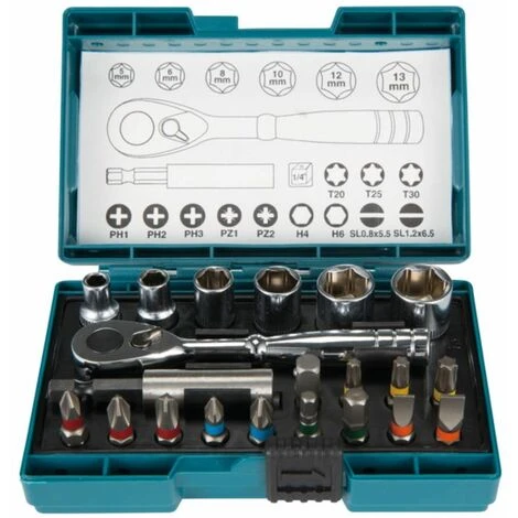 MAKITA Ratschen Bitset Set 21-tlg.| B-54081 2 MAKITA Ratschen Bitset Set 21-tlg.| B-54081 – Bild 2