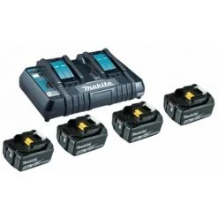 MAKITA 18V Akku + Doppelladegerät Power Source Kit | 4x Akku 5,0Ah