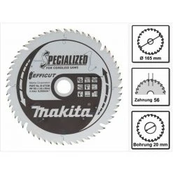 Makita EFFICUT Kreissägeblatt Für Holz 165 X 20 X 1,45 Mm 56 Zähne ( B-57336 ) -MAKITA SHOP 19364562 5