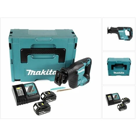 Makita DJR 188 RTJ Akku Reciprosäge 18 V Brushless Säbelsäge Im Makpac + 2x 5,0 Ah Akku + Ladegerät 3 Makita DJR 188 RTJ Akku Reciprosäge 18 V Brushless Säbelsäge Im Makpac + 2x 5,0 Ah Akku + Ladegerät – Bild 3