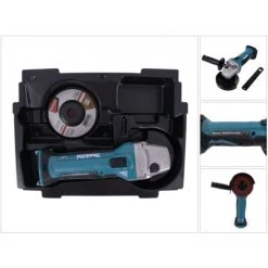 Makita DGA 452 ZE Akku Winkelschleifer 18V 115mm Solo + 1x Passende Einlage Für Makpac ( 837632-8 ) - Ohne Akku, Ohne Ladegerät