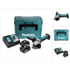 Makita DGA 452 RTJ Akku Winkelschleifer 18 V 115 Mm + 2x Akku 5,0 Ah + Ladegerät + Makpac