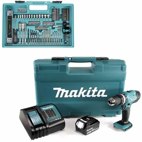 Makita DHP 453 FX12 Akku Schlagbohrschrauber 18V 42Nm + 1x 3,0Ah + Ladegerät + 101tlg Zubehör Set + Koffer 3 Makita DHP 453 FX12 Akku Schlagbohrschrauber 18V 42Nm + 1x 3,0Ah + Ladegerät + 101tlg Zubehör Set + Koffer – Bild 3