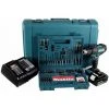 Makita DHP 482 STK Akku Schlagbohrschrauber 18V 62Nm + 1x Akku 5,0Ah + Ladegerät + 100 Tlg. Bit Bohrer Set + Koffer