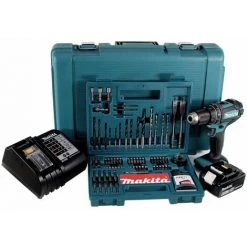 Makita DHP 482 SGK Akku Schlagbohrschrauber 18V 62Nm + 1x Akku 6,0Ah + Ladegerät + 100 Tlg. Bit Bohrer Set + Koffer -MAKITA SHOP 19379017 5