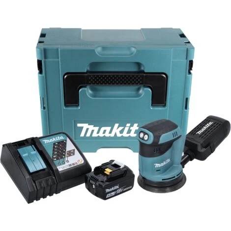 Makita DBO 180 RT1J Akku Exzenterschleifer 18 V 125 Mm + 1x Akku 5,0 Ah + Ladegerät + Makpac 2 Makita DBO 180 RT1J Akku Exzenterschleifer 18 V 125 Mm + 1x Akku 5,0 Ah + Ladegerät + Makpac – Bild 2