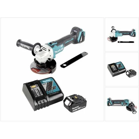 Makita DGA 506 RG1 Akku Winkelschleifer 18 V 125 Mm Brushless + 1x Akku 6,0 Ah + Ladegerät 4 Makita DGA 506 RG1 Akku Winkelschleifer 18 V 125 Mm Brushless + 1x Akku 6,0 Ah + Ladegerät – Bild 4