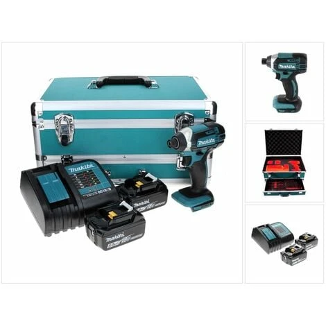 Makita DTD 152 STTX Akku Schlagschrauber 18 V 165 Nm + 2x Akku 5,0 Ah + Ladegerät + 70 Tlg. Bit Bohrer Set + TX Alu Koffer 1 Makita DTD 152 STTX Akku Schlagschrauber 18 V 165 Nm + 2x Akku 5,0 Ah + Ladegerät + 70 Tlg. Bit Bohrer Set + TX Alu Koffer