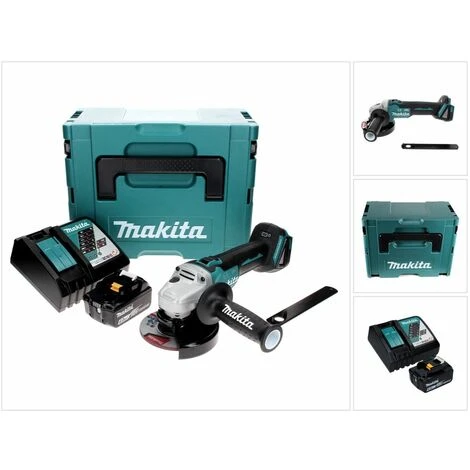 Makita DGA 506 RG1J Akku Winkelschleifer 18 V 125 Mm Brushless + 1x Akku 6,0 Ah + Ladegerät + Makpac 1 Makita DGA 506 RG1J Akku Winkelschleifer 18 V 125 Mm Brushless + 1x Akku 6,0 Ah + Ladegerät + Makpac