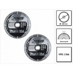 Makita CMSXF26080G SPECIALIZED EFFICUT Sägeblatt 260 X 30 X 1,65 Mm 2 Stk. ( 2x B-67290 ) 80 Zähne Für Holz -MAKITA SHOP 25618499 4