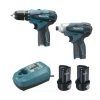 LOT MAKITA 10.8V 1.3Ah Li-Ion: DF330D-Bohrschrauber + TD090D-Schlagschrauber Im MAK-PAC-Koffer - LCT204J