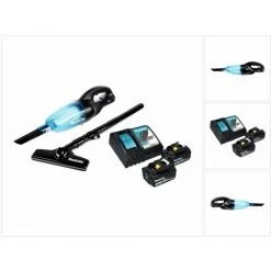 Makita DCL 180 RT B Akku Staubsauger 18 V Schwarz + 2x Akku 5,0 Ah + Ladegerät