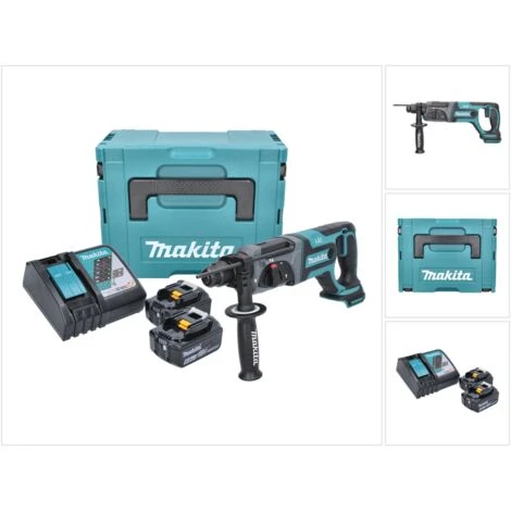 Makita DHR 241 RGJ Akku Bohrhammer 18 V 2,0 J SDS Plus + 2x Akku 6,0 Ah + Ladegerät + Makpac 1 Makita DHR 241 RGJ Akku Bohrhammer 18 V 2,0 J SDS Plus + 2x Akku 6,0 Ah + Ladegerät + Makpac