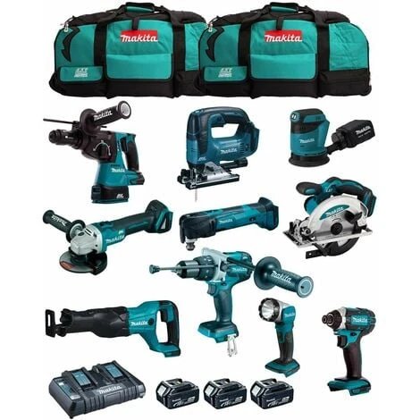 MAKITA Kit MK1002 (DHP481+ DHR243+ DGA504+ DTD152+ DJV182+ DSS610+ DJR186+ DBO180+ DTM51+ DML802+ 3x5,0Ah + DC18RD + 2xLXT600) 1 MAKITA Kit MK1002 (DHP481+ DHR243+ DGA504+ DTD152+ DJV182+ DSS610+ DJR186+ DBO180+ DTM51+ DML802+ 3x5,0Ah + DC18RD + 2xLXT600)