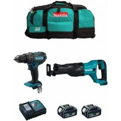 MAKITA Kit MK204 (DHP482 + DJR186 + 2 X 5,0 Ah + DC18RC + LXT600)
