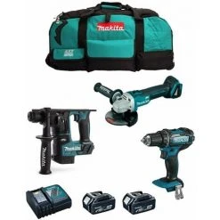 MAKITA Kit MK301 (DDF482 + DHR171 + DGA504 + 2 X 5,0 Ah + DC18RC + LXT600)