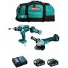 MAKITA Kit MK210 (DHP481 + DGA504 + 2 X 5,0 Ah + DC18RC + LXT600)