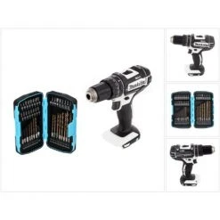 Makita DHP 482 ZW Akku Schlagbohrschrauber 18 V 62 Nm + 40 Tlg. Bit Bohrer Set - Ohne Akku, Ohne Ladegerät