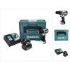 Makita DHP 484 RGJ W Akku Schlagbohrschrauber 18 V 54 Nm Brushless Weiß + 2x Akku 6,0 Ah + Ladegerät + Makpac