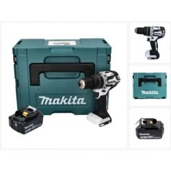 Makita DHP 484 G1J W Akku Schlagbohrschrauber 18 V 54 Nm Brushless Weiß + 1x Akku 6,0 Ah + Makpac - Ohne Ladegerät