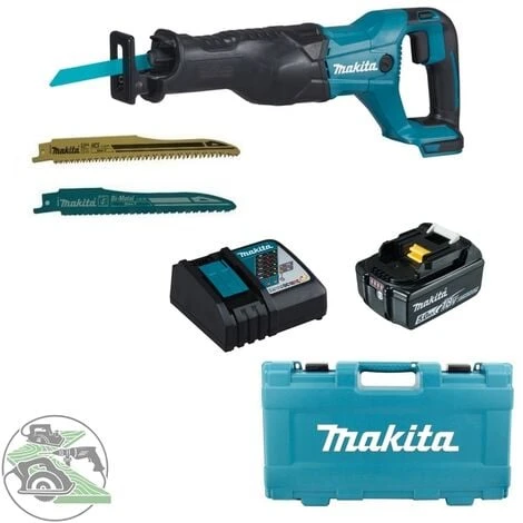 Makita Akku-Reciprosäge 18 V DJR186ZK + Akku 5,0 Ah BL 1850B + Ladegerät DC18RC 1 Makita Akku-Reciprosäge 18 V DJR186ZK + Akku 5,0 Ah BL 1850B + Ladegerät DC18RC