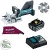 Makita Akku-Nutfräse DPJ180Z 18V + Akku 5,0 Ah BL1850B + Ladegerät DC18RC