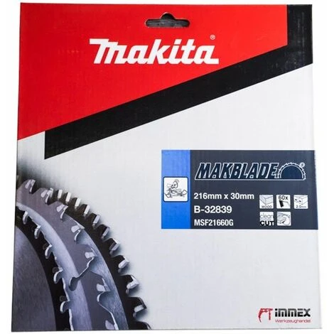Makita Sägeblatt 216x30mm - 60 Zähne Holz B-32839 2 Makita Sägeblatt 216x30mm - 60 Zähne Holz B-32839 – Bild 2