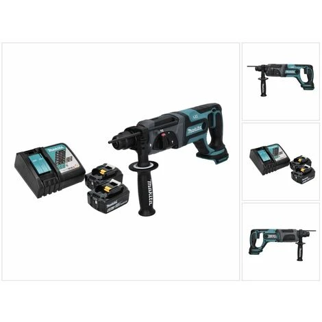 Makita DHR 241 RG Akku Bohrhammer 18 V 2,0 J SDS Plus + 2x Akku 6,0 Ah + Ladegerät 1 Makita DHR 241 RG Akku Bohrhammer 18 V 2,0 J SDS Plus + 2x Akku 6,0 Ah + Ladegerät