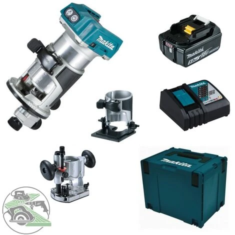 Makita Akku-Multifunktionsfräse DRT50ZJX2 18V + DC18RC + Akku 5,0 Ah BL 1850B 1 Makita Akku-Multifunktionsfräse DRT50ZJX2 18V + DC18RC + Akku 5,0 Ah BL 1850B