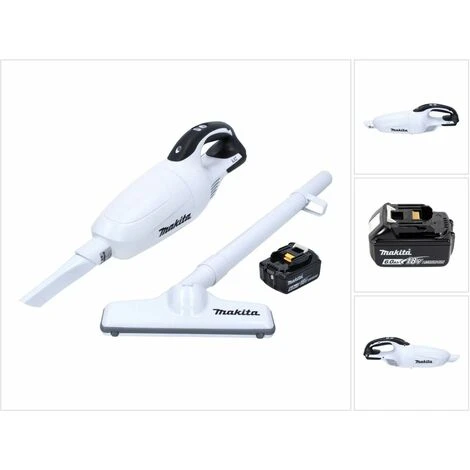 Makita DCL 181 FG1W Akku Staubsauger 18 V Weiß + 1x Akku 6,0 Ah - Ohne Ladegerät 1 Makita DCL 181 FG1W Akku Staubsauger 18 V Weiß + 1x Akku 6,0 Ah - Ohne Ladegerät