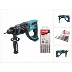 Makita DHR 202 Z Akku Kombihammer 18 V 2,0 J SDS Plus + 5 Tlg. Bohrer Set - Ohne Akku, Ohne Ladegerät