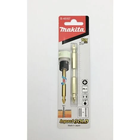 Makita BIT Doppelkreuzschlitzbit Impact Gold Torosion PH1 - 90 Mm, B-45157, 1 Stück 1 Makita BIT Doppelkreuzschlitzbit Impact Gold Torosion PH1 - 90 Mm, B-45157, 1 Stück