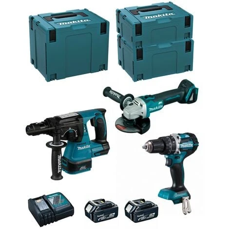 MAKITA Kit MK311RTJ (DHR243 + DHP484 + DGA504 + 2 X 5,0 Ah + DC18RC + MAKPAC 2 + MAKPAC 3 + MAKPAC 4) 1 MAKITA Kit MK311RTJ (DHR243 + DHP484 + DGA504 + 2 X 5,0 Ah + DC18RC + MAKPAC 2 + MAKPAC 3 + MAKPAC 4)