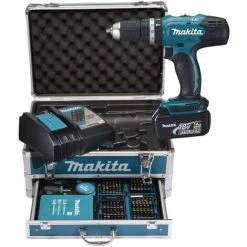 Makita Akku-Schlagbohrschrauber DHP453RFX2 Set 18V 2 X Akku Ladegerät Zubehör