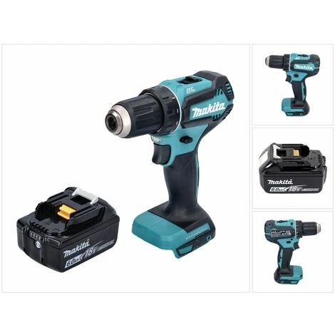 Makita DDF 485 G1 Akku Bohrschrauber 18 V 50 Nm Brushless + 1x Akku 6,0 Ah - Ohne Ladegerät 1 Makita DDF 485 G1 Akku Bohrschrauber 18 V 50 Nm Brushless + 1x Akku 6,0 Ah - Ohne Ladegerät