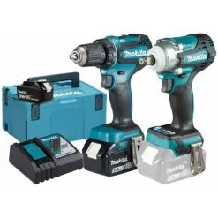 MAKITA 18V Akku-Kombo-Kit Bohrschrauber DLX2452TJ | DDF485 + DTW300 | 2x Akku 5,0 Ah MAKPAC