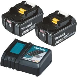 Makita Power Source Kit 18V Mit 2x BL1830B Akku 3,0Ah + DC18RC Ladegerät LXT