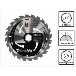 Makita M-FORCE Kreissägeblatt Für Holz 165 X 20 X 2 Mm 24 Zähne ( B-32007 )