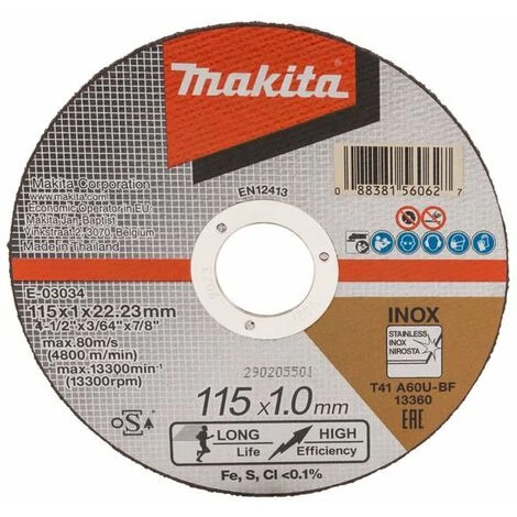 Trennscheibe Extra Dünn 115x22mm Makita E-03034 1 Trennscheibe Extra Dünn 115x22mm Makita E-03034