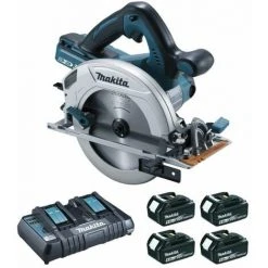 Kreissäge 36 V => 2 X 18 V Li-Ionen 5 Ah Ø 190 Mm (4 Akkus) MAKITA - 4 Akkus, Ladegerät, Koffer - DHS710PT4J