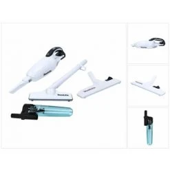 Makita DCL 181 FZW Akku Staubsauger 18 V Weiß + Zyklon Abscheidervorsatz + Umschalt Bodendüse - Ohne Akku, Ohne Ladegerät