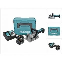 Makita DPJ 180 RTJ Akku Nutfräse 18 V 100 Mm + 2x Akku 5,0 Ah + Ladegerät + Makpac