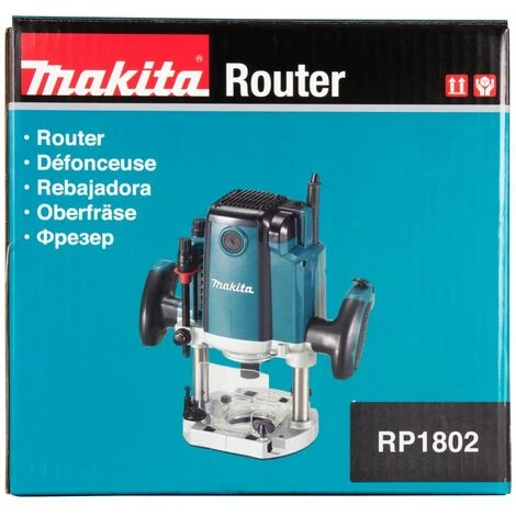 MAKITA Oberfräse RP1802XJ | 1.850 Watt Inkl. D-53556 12-teiligem Fräser-Set Im MAKPAC 2 MAKITA Oberfräse RP1802XJ | 1.850 Watt Inkl. D-53556 12-teiligem Fräser-Set Im MAKPAC – Bild 2