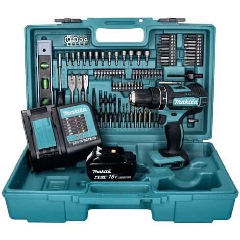 Makita DHP 482 SGX5 Akku Schlagbohrschrauber 18 V 62 Nm + 1x Akku 6,0 Ah + Ladegerät + 101 Tlg. Zubehör Set + Koffer 2 Makita DHP 482 SGX5 Akku Schlagbohrschrauber 18 V 62 Nm + 1x Akku 6,0 Ah + Ladegerät + 101 Tlg. Zubehör Set + Koffer – Bild 2