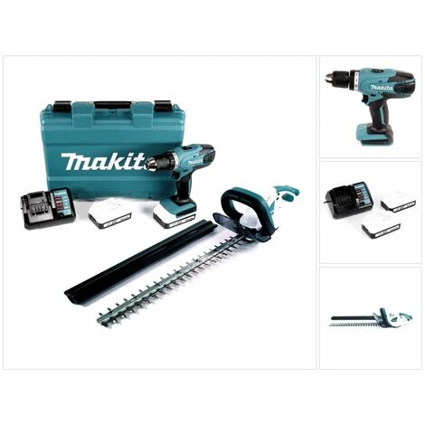 Makita DF 457 DWE Akku Bohrschrauber 18 V 42 Nm G-Serie + Makita UH 522 DZ Akku Heckenschere 18 V 52 Cm + 2x Akku 1,5 Ah + Ladegerät + Koffer 1 Makita DF 457 DWE Akku Bohrschrauber 18 V 42 Nm G-Serie + Makita UH 522 DZ Akku Heckenschere 18 V 52 Cm + 2x Akku 1,5 Ah + Ladegerät + Koffer
