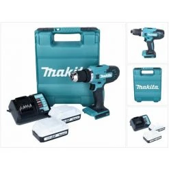 Makita DF 488 DWE Akku Bohrschrauber 18 V 42 Nm G-Serie + 2x Akku 1,5 Ah + Ladegerät + Koffer