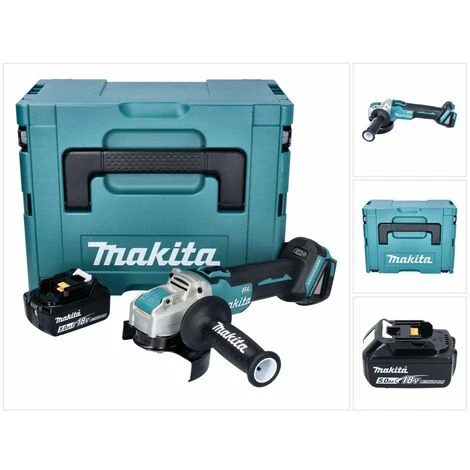 Makita DGA 521 T1X1J Akku Winkelschleifer 18 V 125 Mm X-LOCK Brushless + 1x Akku 5,0 Ah + Makpac - Ohne Ladegerät 1 Makita DGA 521 T1X1J Akku Winkelschleifer 18 V 125 Mm X-LOCK Brushless + 1x Akku 5,0 Ah + Makpac - Ohne Ladegerät