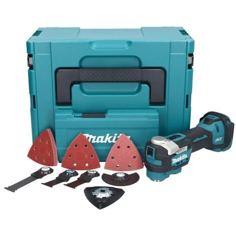 Makita DTM 52 ZJX4 Akku Multifunktionswerkzeug 18 V Starlock Max Brushless + Zubehör Set + Makpac - Ohne Akku, Ohne Ladegerät 2 Makita DTM 52 ZJX4 Akku Multifunktionswerkzeug 18 V Starlock Max Brushless + Zubehör Set + Makpac - Ohne Akku, Ohne Ladegerät – Bild 2